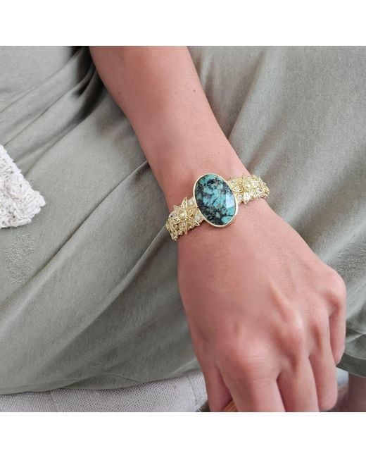 Farra Green African Stone Bangle