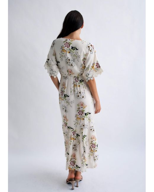 Why Mary Natural Vintage Garden Party Floral Maxi Dress