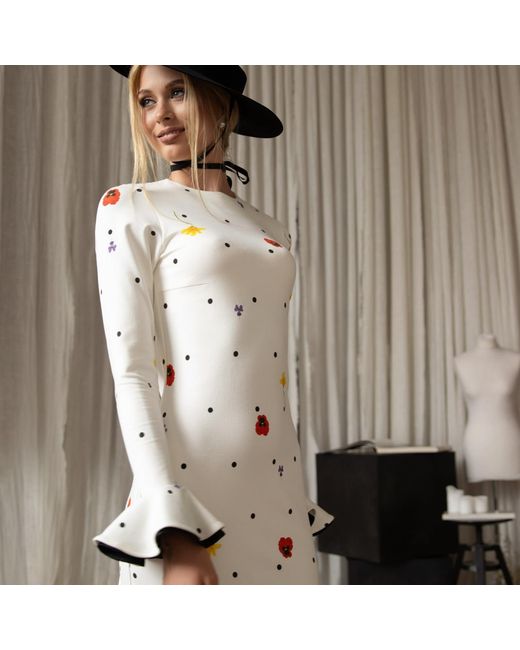 RainSisters White Floral Long Sleeve Maxi Dress
