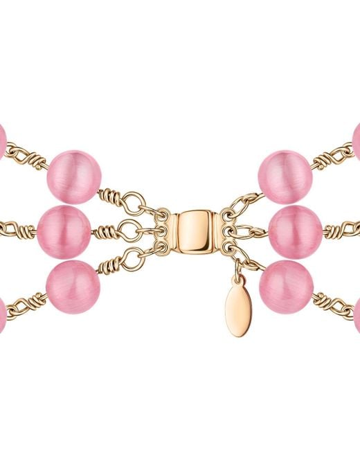Rejected Hearts Club Pink Rosado Glass Beaded Bracelet