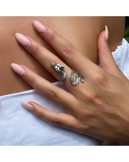 Ebru Jewelry Metallic Sterling Rebirth Snake Ring