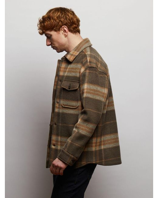 Guards London Green Welsh Check Wool Overshirt for men