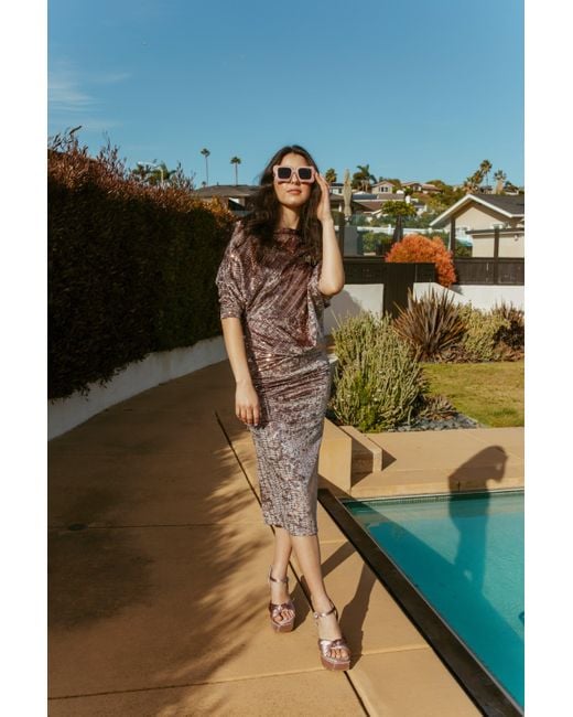 Jennafer Grace Brown Discotron Ultraluxe Angle Dress