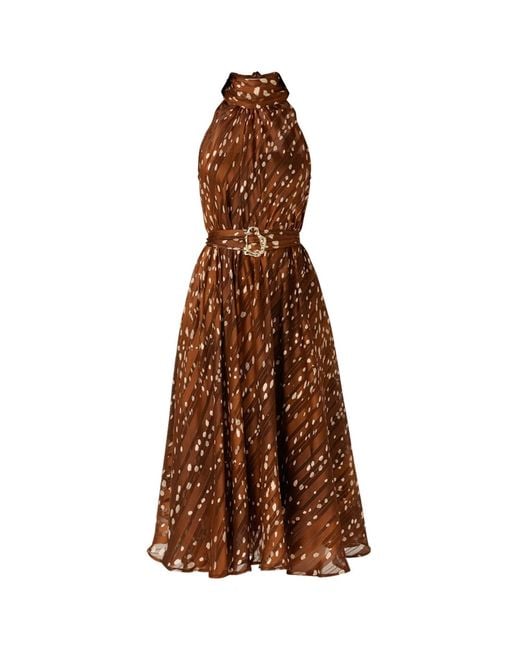 SACHA DRAKE Brown Maple Midi Dress