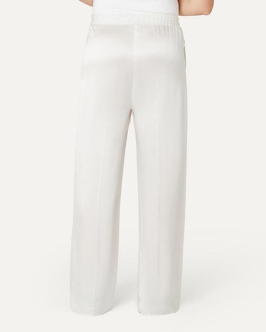 The Summer Edit White Lexi Sports Luxe Silk Trouser