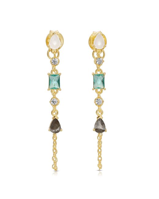 Native Gem Metallic Droplet Earrings