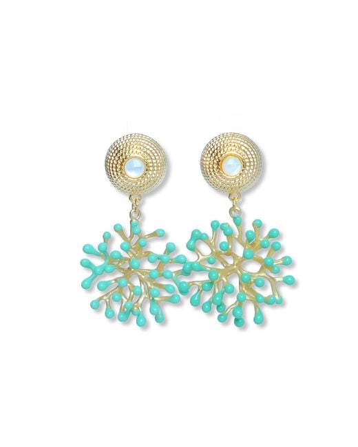 Malolo Jewelry Blue Fire Coral Earrings Reef