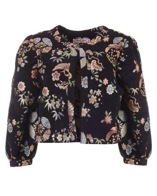 Traffic People Black Fleeting Fools Multicolour Floral Paddle Jacket