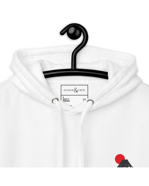 Anchor and Crew White Mount Fuji Landmark Cotton Blend Hoodie for men