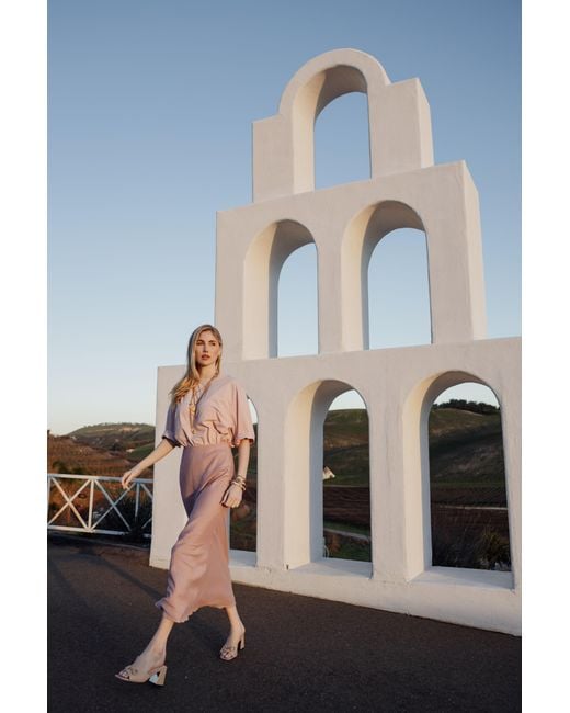 Rave on Trend Pink Linen Midi Skirt