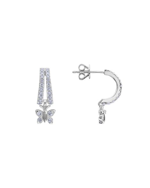 BLOOMTINE | Earth Angel HQ White Enchanting Flutterfly Sterling Butterfly Huggies