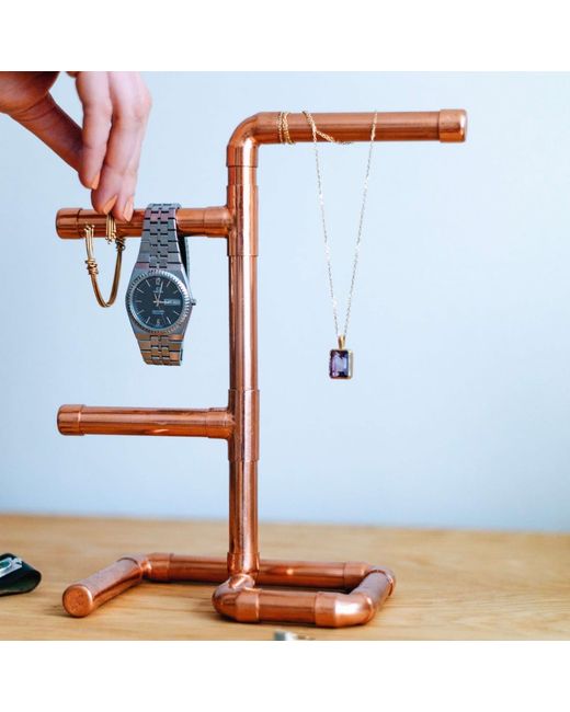Anatoliacraft Brown Neutrals Copper Jewelry Stand Necklace & Bracelet Holder