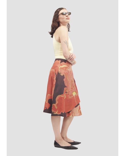 Manuela Cabrales Red Muscifera Silk & Skirt