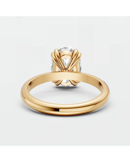 Aya Fine Jewelry Metallic Oval Cut Lab Diamond Solitaire Engagement Ring
