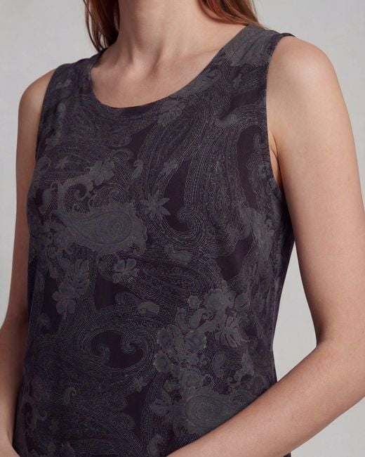 Lords of Harlech Blue Tina Paisley Explosion Muscle Tank