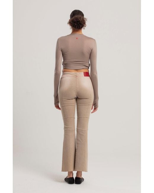 Pcfg Brown Neutrals Silken Touch Sheer Long-Sleeve Top