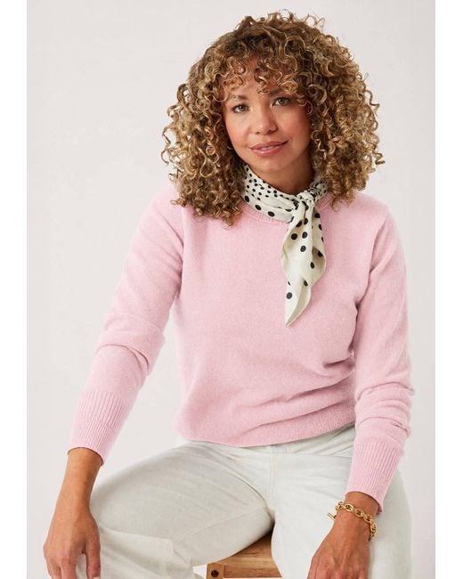 Loop Cashmere Pink Cashmere Crew Neck Sweater