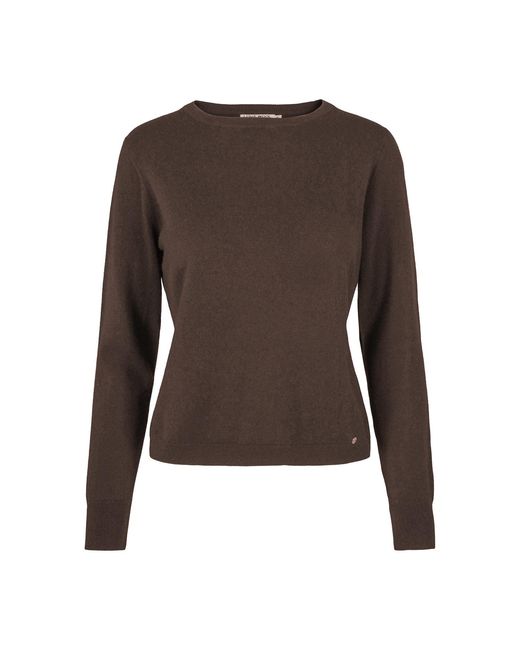 tirillm Brown Sasha Basic Cashmere Pullover With Round Neck, Chocolate