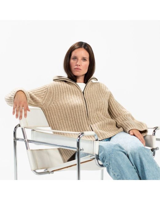 Bel Cashmere Natural Nicole Cashmere Cardigan