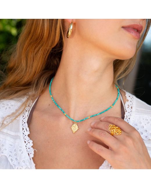 Seven Saints Metallic Gemini Gemstone Choker Necklace, Moonstone, Plated