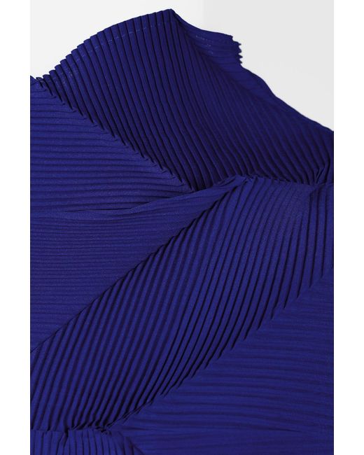 Wild Cosmos Blue Amara Prismatic Pleats Dress Royal