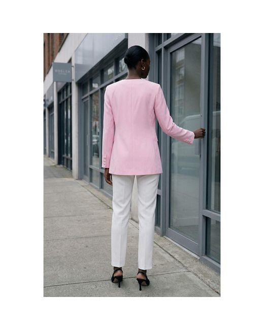 Modenaire Pink Sculptural Rose Blazer With Tailored Silhouette