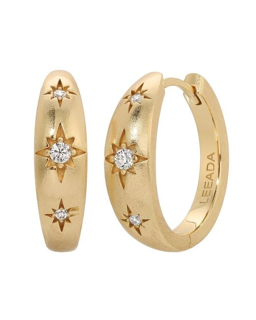 Leeada Jewelry Metallic Stevie Star Hoops