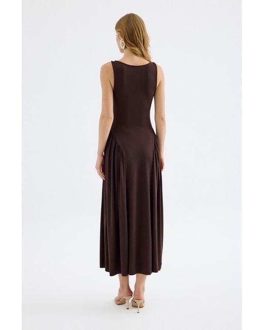 Monlicia Brown Elaris Viscose Bodycon Maxi Dress