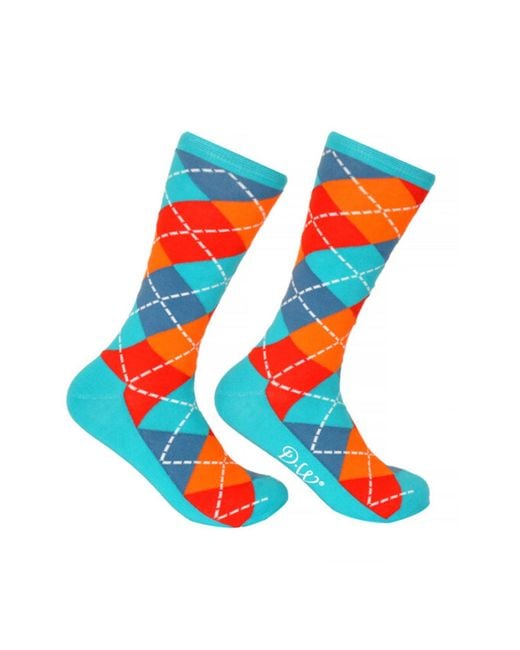DAVID WEJ Blue Patterned Socks for men