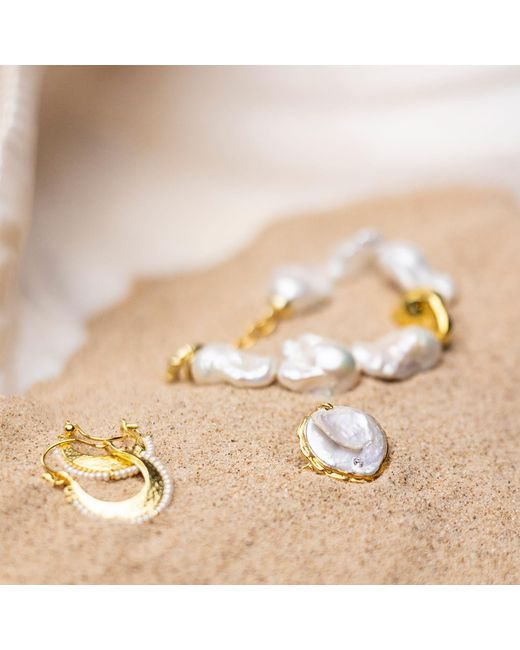 Ece London Metallic The Aphrodite Baroque Pearl Ring