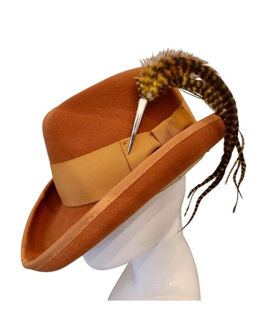 Romer Millinery Brown Neutrals Feather Clip For Hair, Hats, Turbans, & Lapel & Rust