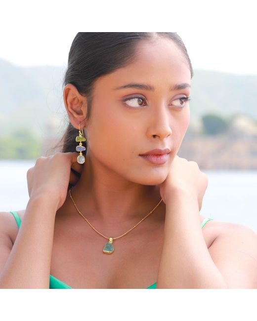 GEM BAZAAR Blue Lakeshore Earrings