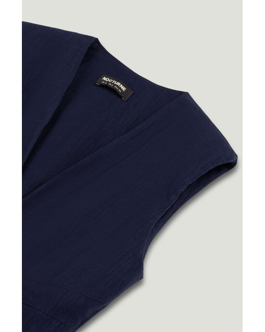 Nocturne Blue Padded V-Neck Vest