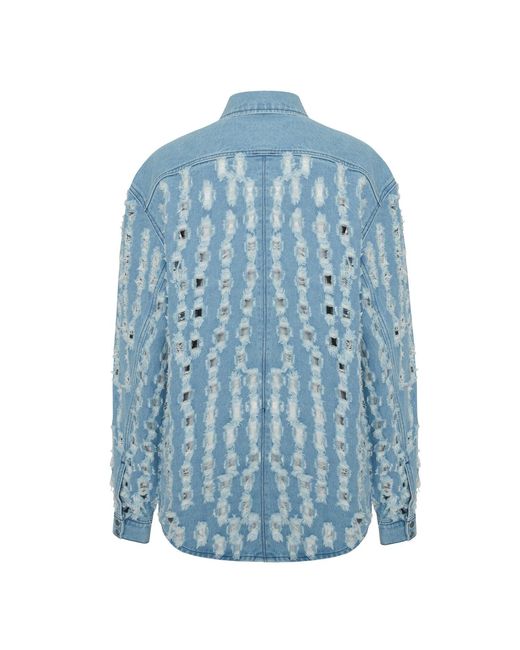 Pcfg Blue Perforated Denim Shirt
