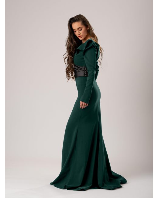 Tia Dorraine Green Magical Night Evening Dress With Satin Belt
