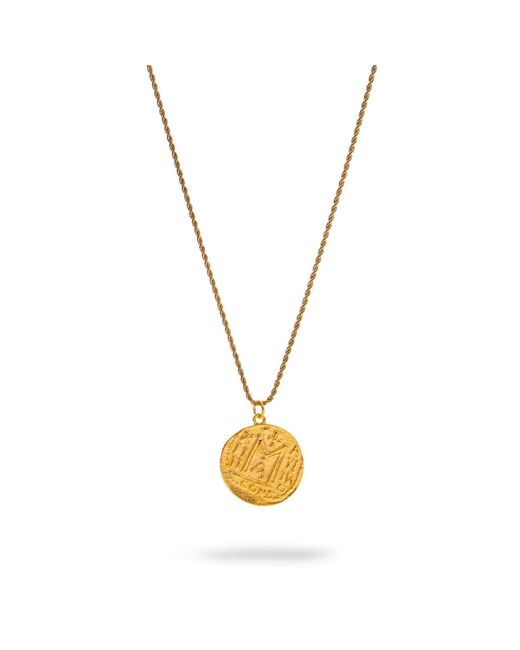 Ebru Jewelry Metallic Mystic Guardian Coin Medallion Necklace