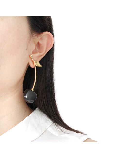 POPORCELAIN Metallic Porcelain Black Cherry Earrings