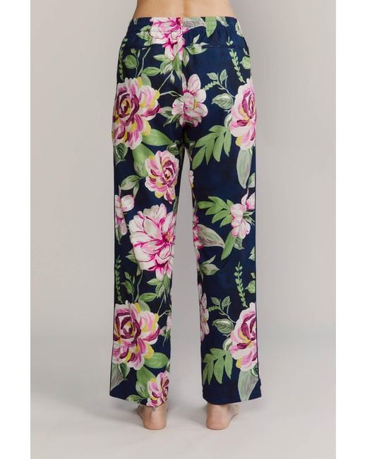 Kato Blue Broad Beach Peonies Cotton Pajamas