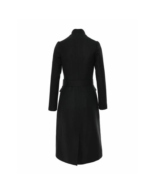 AVENUE No.29 Black Midi Length Wool Coat With Belt