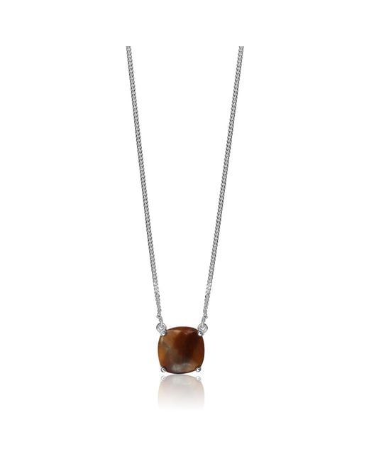 FV Jewellery Metallic La Stele And Tiger's Eye Dome Necklace