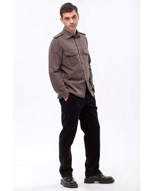 Maison Bogomil Brown Military Shirt for men