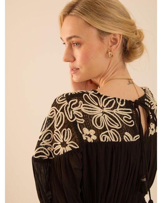 Rose & Nancy Black Rhea Lace Maxi Boho Dress