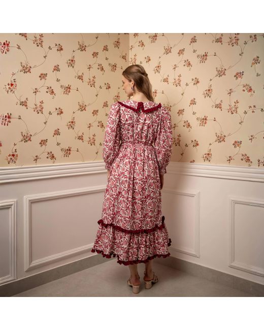 Echo of Pink Pink Delilah Hand Block Print Cotton Dress