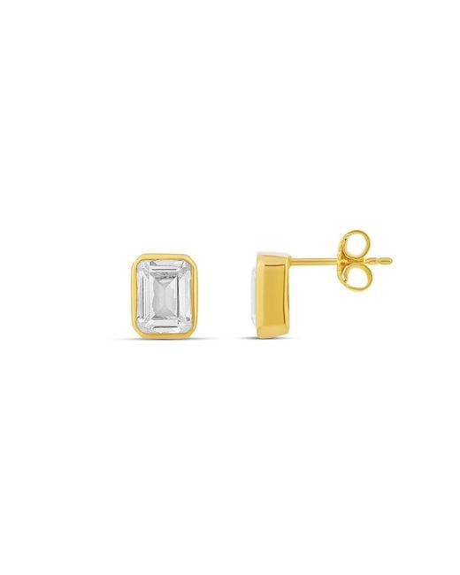 SHYMI Metallic Fancy Shape Bezel Set Studs