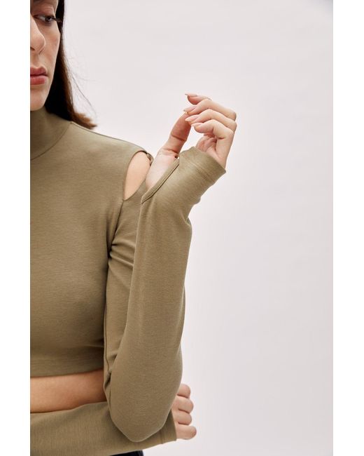 Pcfg Green Long Sleeve Crop Top