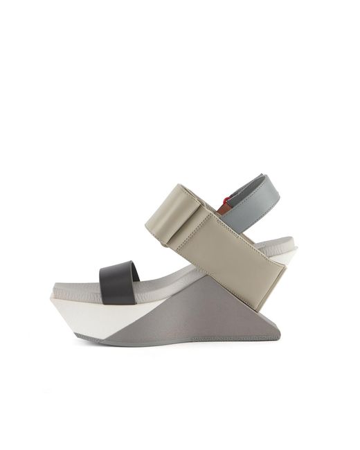 United Nude Gray Delta Wedge Sandal