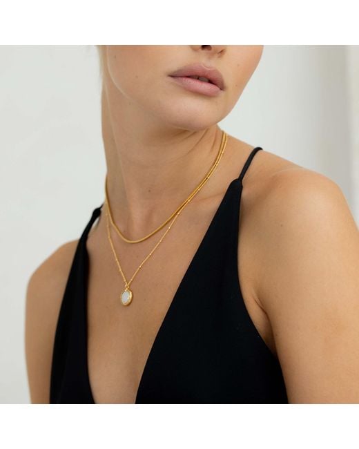 Arctic Fox & Co. Metallic Mother Of Pearl Pendant Necklace