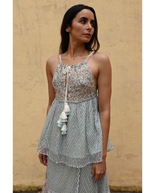 Liminal Blue Isla Blouse