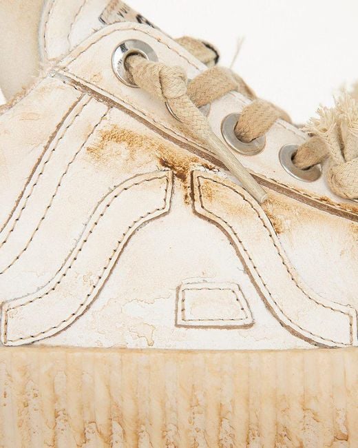 Springa | Unique Vulcanized Sneakers Italian Handmade Natural Wavy Leather Embroidery Vintage Sneakers for men
