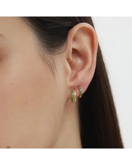 Vanhi White Kiki Crystal Huggie Earrings